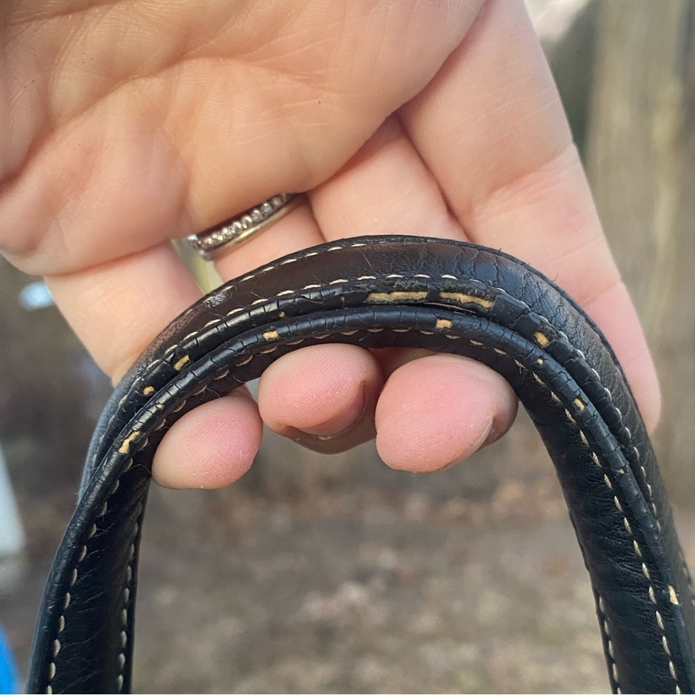 Fossil Y2k Barrel Bag Signature Canvas Leather Mo… - image 5